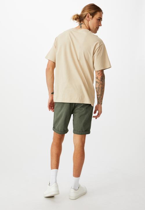 Cotton On - Washed chino short - pigment olive