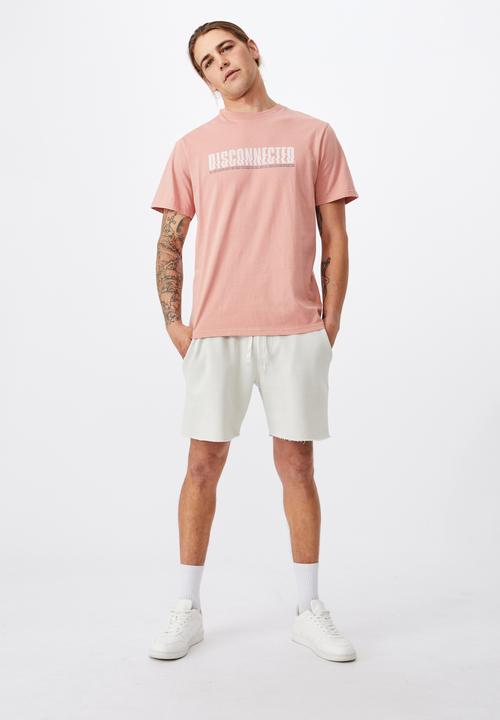 Cotton On - Disconnected tbar art T-shirt - peach