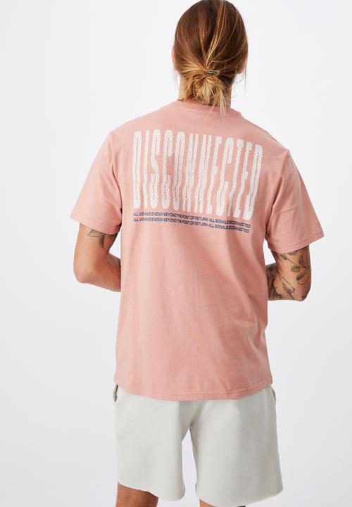 Cotton On - Disconnected tbar art T-shirt - peach