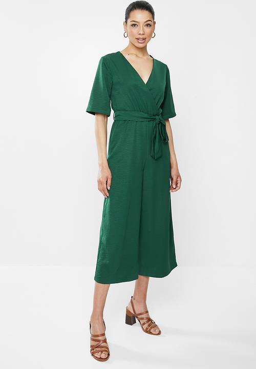 edit - Flare sleeve wide leg jumpsuit - green