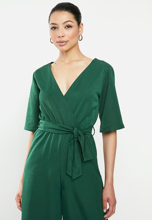 edit - Flare sleeve wide leg jumpsuit - green