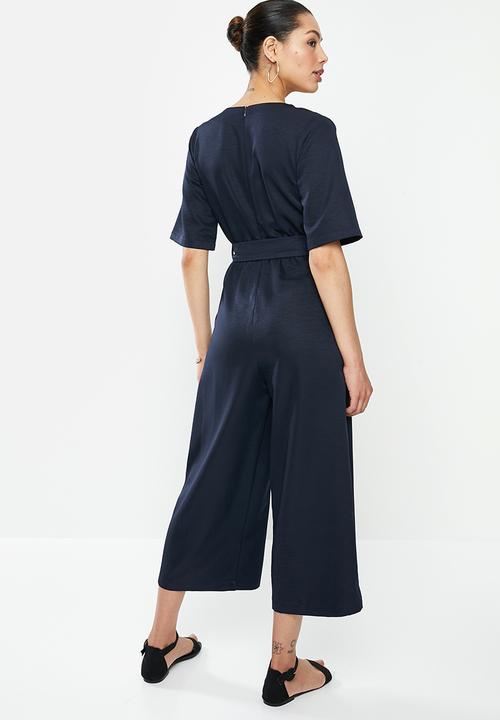 edit - Flare slv wide leg jumpsuit - navy
