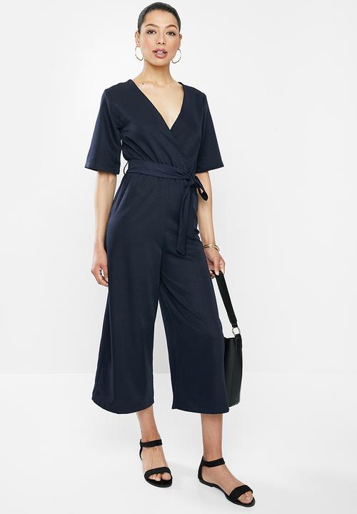 edit - Flare slv wide leg jumpsuit - navy