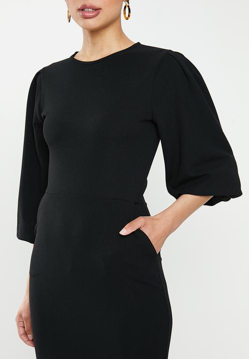 edit - Lantern sleeve shift - black
