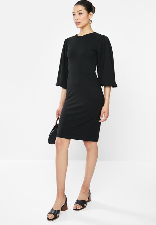 edit - Lantern sleeve shift - black
