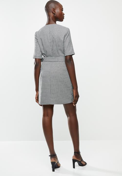 MANGO - Dress borecuad - black & white