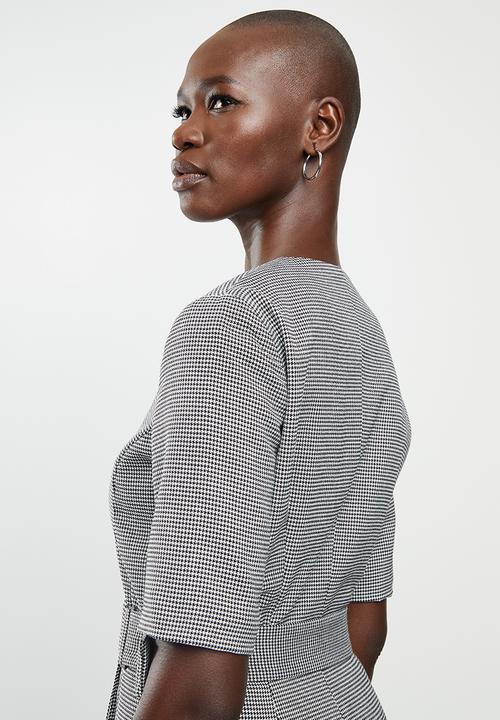MANGO - Dress borecuad - black & white