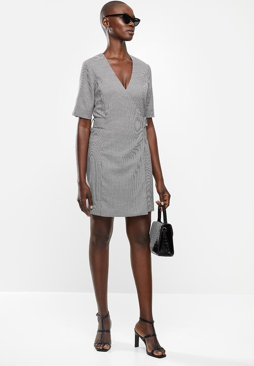 MANGO - Dress borecuad - black & white