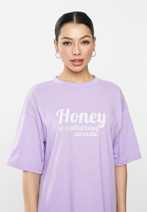 Missguided - Oversized T-shirt dress short sleeve honey - purple