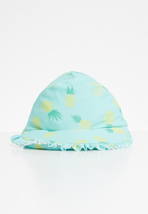 Pop Candy - Pineapple frill trim sunhat - aqua