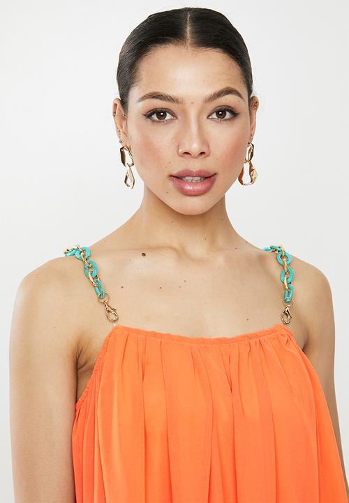 Missguided - Chain strap swing dress - orange