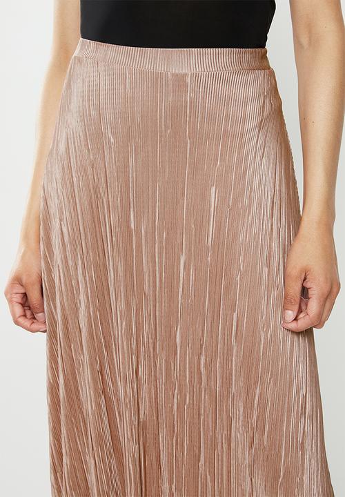 Missguided - Aline plisse midi skirt - pink