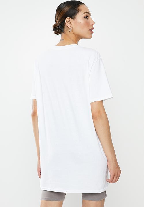 Missguided - Osaka anime graphic oversize tee - white