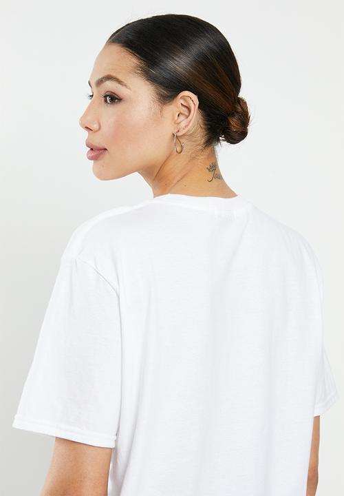 Missguided - Osaka anime graphic oversize tee - white