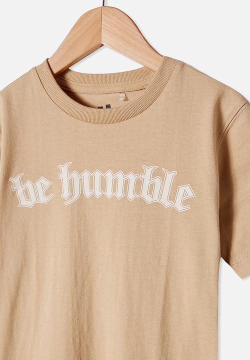 Cotton On - Max skater short sleeve tee - semolina be humble