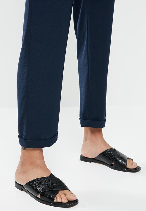 edit - Viscose twill drawcord pant - navy