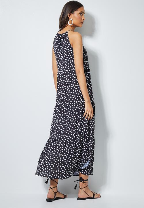 Superbalist - Halter maxi dress - black & white