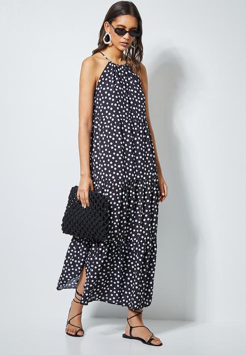 Superbalist - Halter maxi dress - black & white