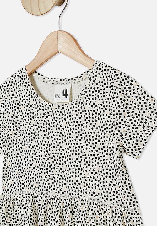 Cotton On - Freya short sleeve dress - dark vanilla dabby spot