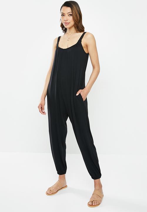 edit - Knit oversized jumpsuit - black