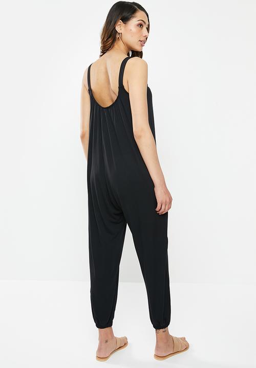 edit - Knit oversized jumpsuit - black