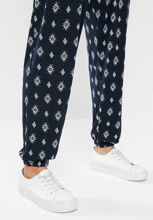 edit - Knit wide leg jumpsuit - navy 