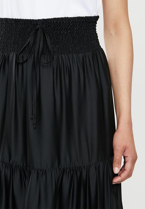 edit - Tiered peasant skirt - black