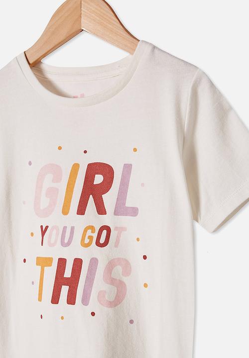 Cotton On - Penelope short sleeve tee - vanilla girl you got this