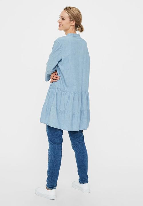 Vero Moda - Carola 3/4 chambray tunic - blue