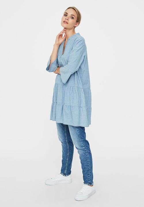 Vero Moda - Carola 3/4 chambray tunic - blue