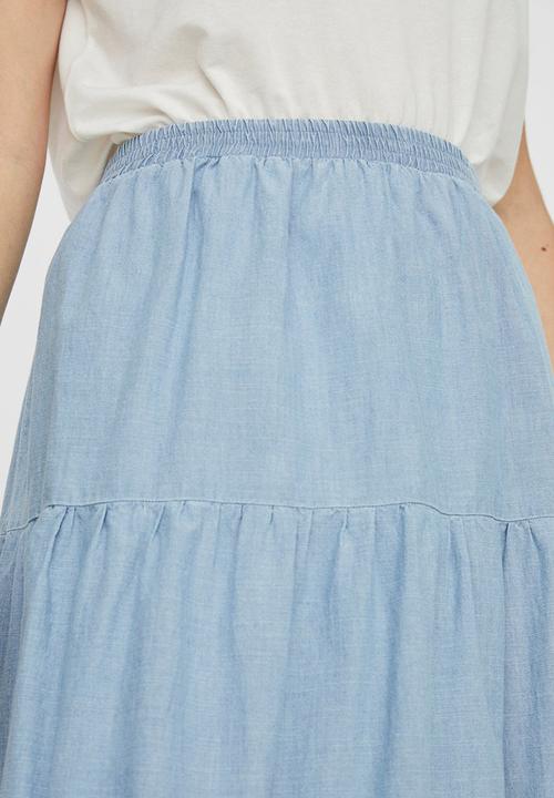 Vero Moda - Cindy chambray long skirt - blue