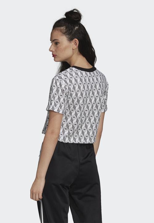 adidas Originals - Cropped T-shirt - white & black 