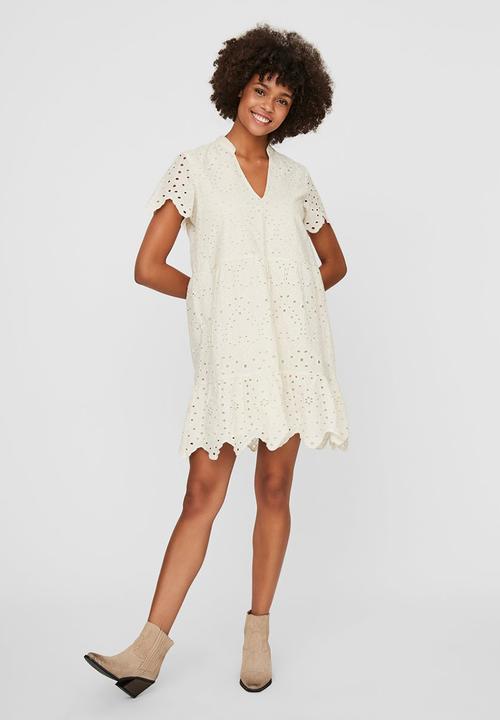 Vero Moda - Norah short sleeve short dress - neutral