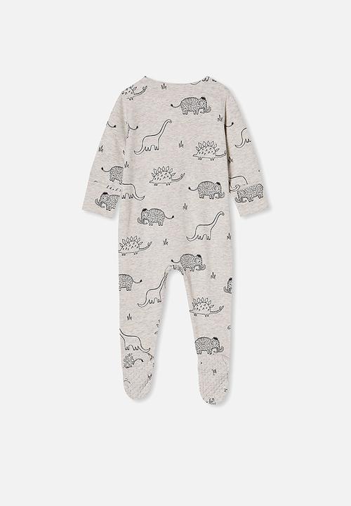 Cotton On - The long sleeve zip romper - grey & black
