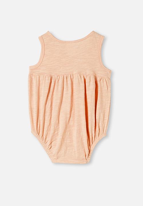 Cotton On - Craigelina singlet bubbysuit - peach