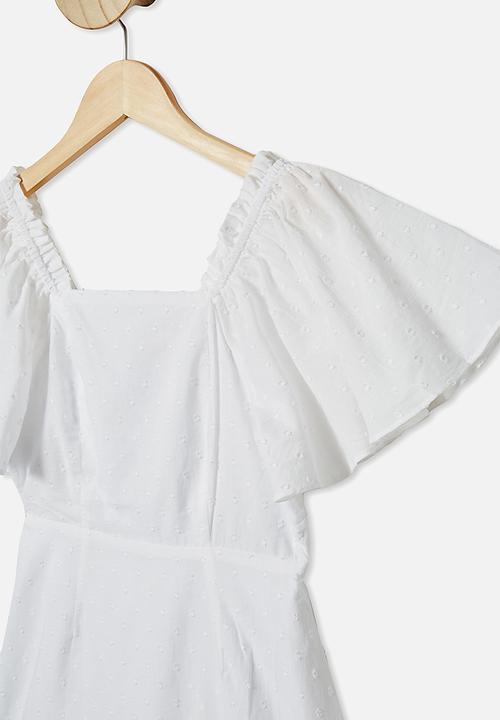 Free by Cotton On - Salma short sleeve dress - white