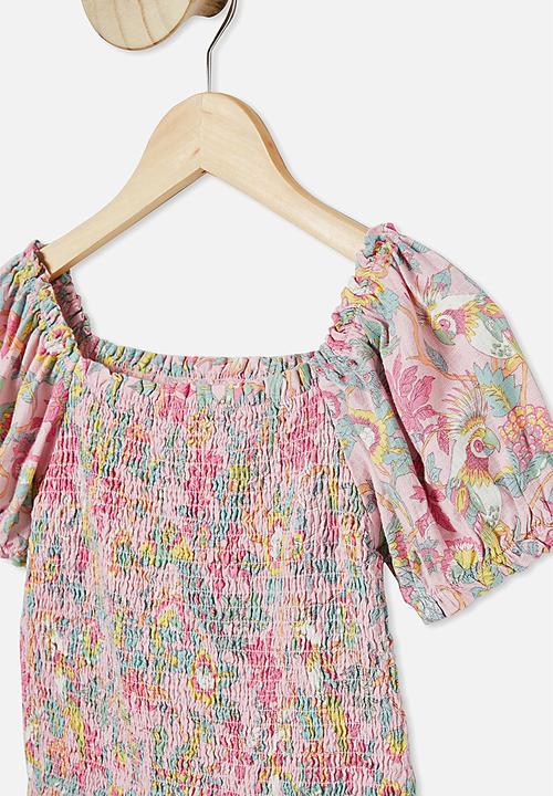 Free by Cotton On - Kate puff sleeve top - multi