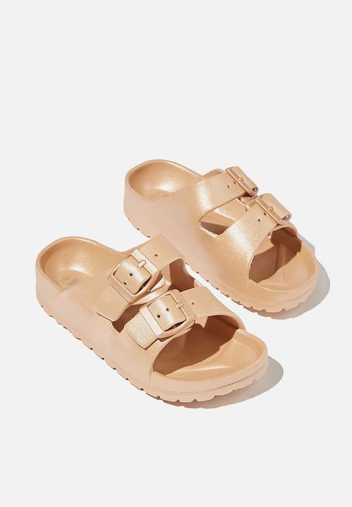 Cotton On - Twin strap slide - matte rose gold
