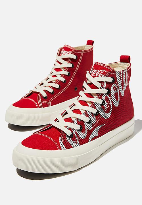 Cotton On - Coca Cola britt retro high top - Coca Cola red check