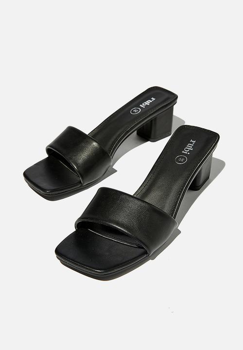 Cotton On - Cecil low block mule - black