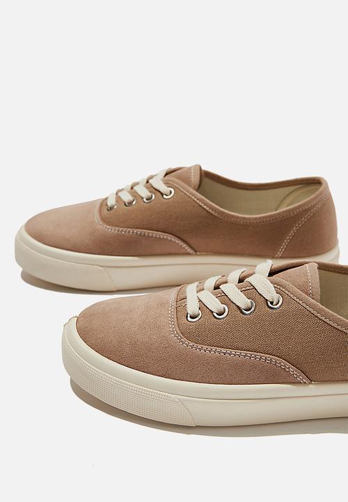 Cotton On - Jamie lace up plimsoll - taupe