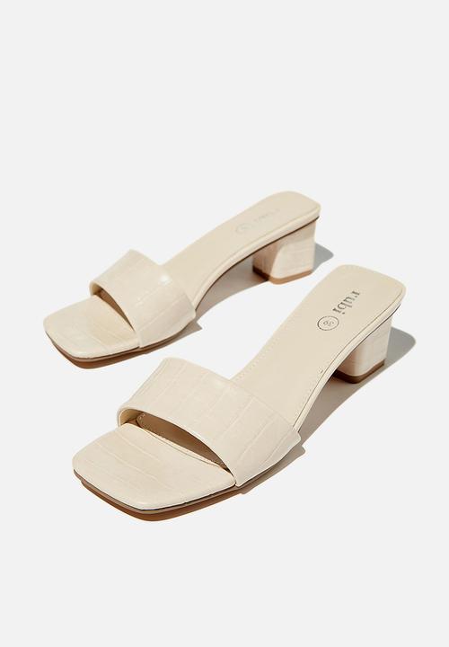 Cotton On - Cecil low block mule - neutral croc