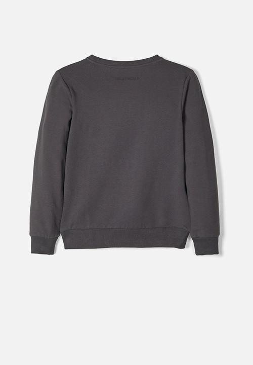 Name It - Happy tiks long sleeve sweat - charcoal 