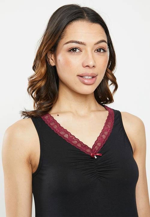 Jockey - Weekend stripes - 1pk plain viscose vest - black