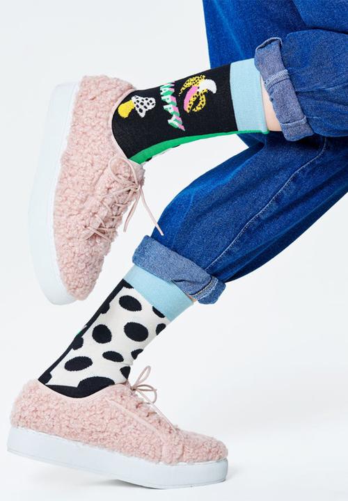 Happy Socks - Half/half big dot sock - black & white