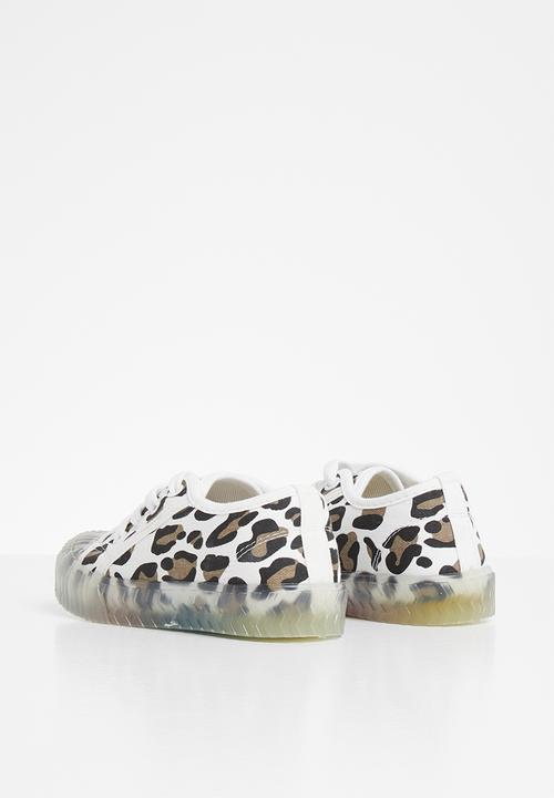 Pop Candy - Girls animal print sneaker - white