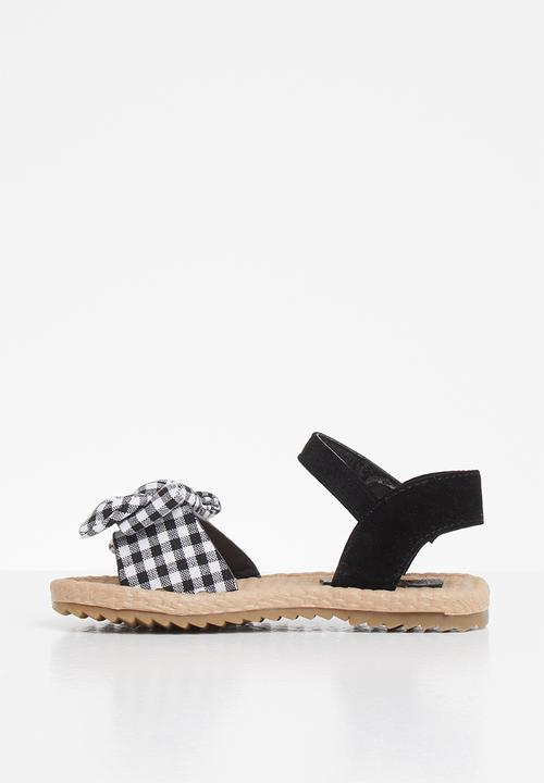 Pop Candy - Girls bow sandal - black & white