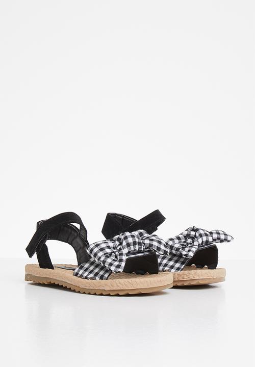 Pop Candy - Girls bow sandal - black & white