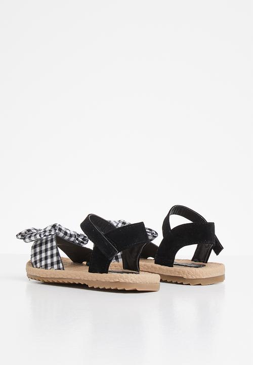 Pop Candy - Girls bow sandal - black & white