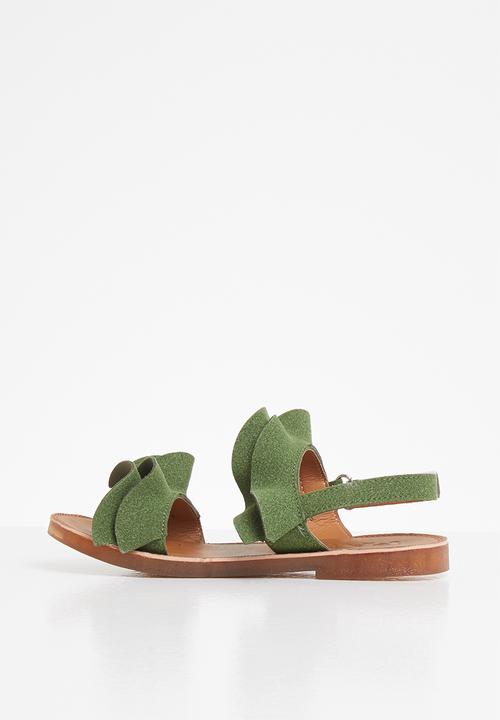 Pop Candy - Girls frill sandal - green